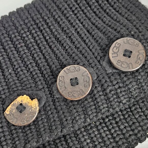 UGG Australia Bailey 3 Button 5819 Tall Fold Over Chunky Knit Boot Black 10 - Picture 13 of 13